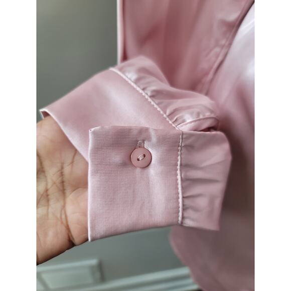 Fashion Nova Shirt Dress Women's Size Large Pink Polyester Long Sleeves - Picture 6 of 13